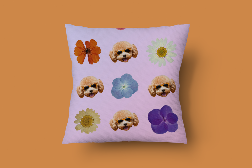 Face and flowers Pillow Case