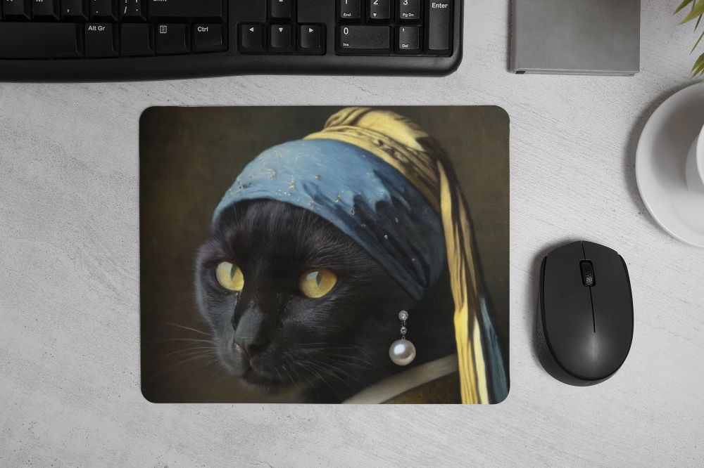 Girl with a Pearl Earring Portrait Mouse Pad